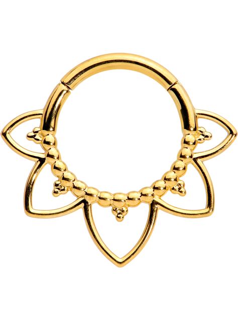 Body Candy Womens 16G PVD Steel Hinged Segment Ring Seamless Cartilage