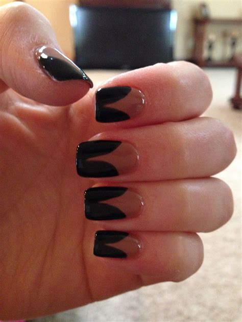 Black and nude nails! | Nails, Nude nails, Black and nude nails
