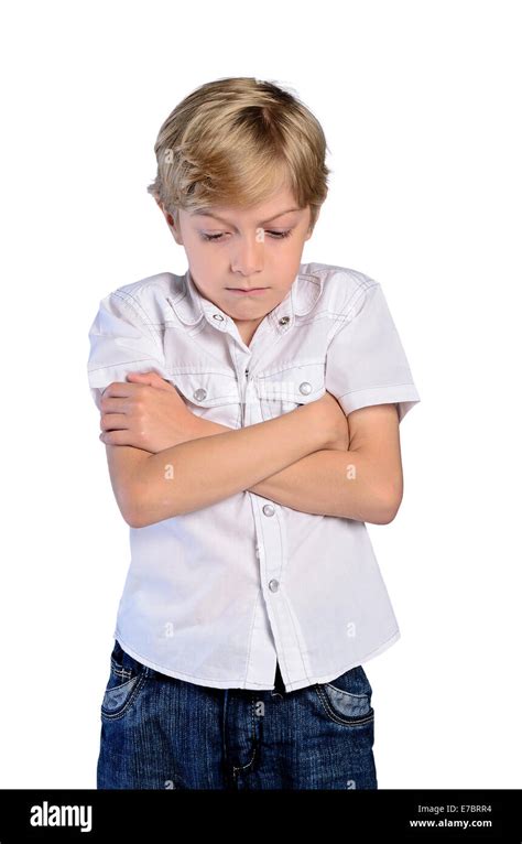 young child boy upset on white background Stock Photo - Alamy