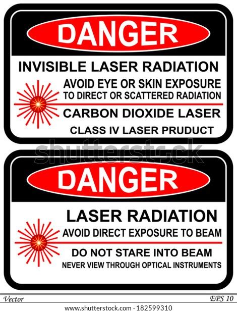 Laser Warning Signs Stock Vector (Royalty Free) 182599310