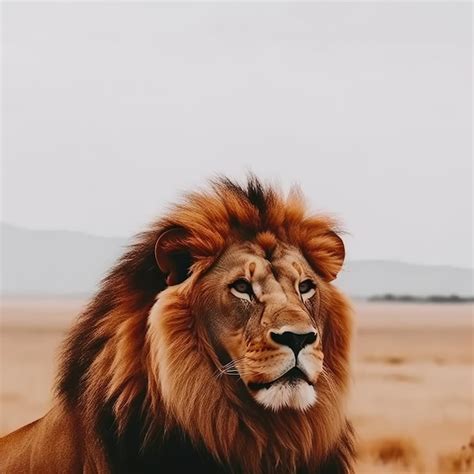 Premium AI Image | Lion in the wild wallpaper