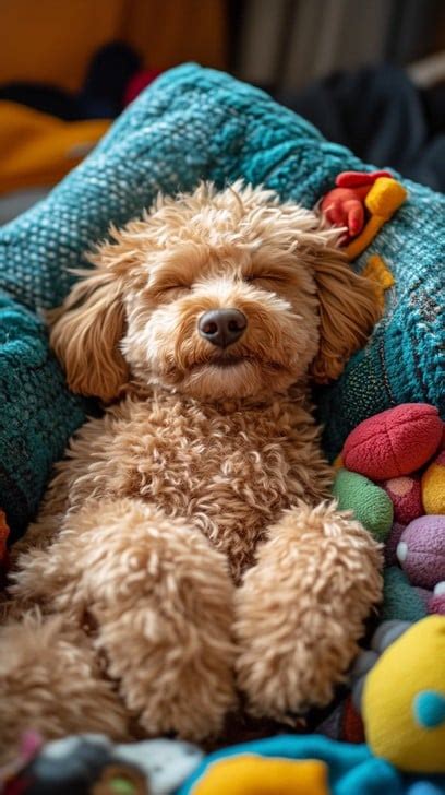 relaxed poodle napping image dog poodle nap