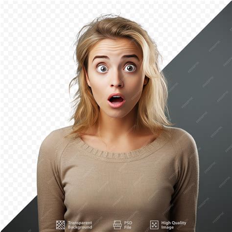 A woman with a surprised expression on her face. | Premium AI-generated PSD