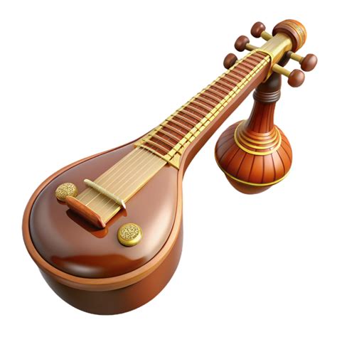 vibrant abstract sitar  carvewooden body multiple strings