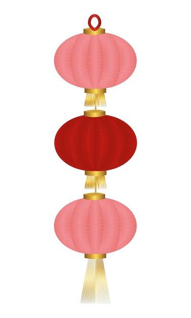 premium vector chinese lanterns red  pink vector illustration