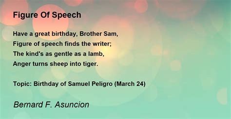 Figure Of Speech - Figure Of Speech Poem by Bernard F. Asuncion