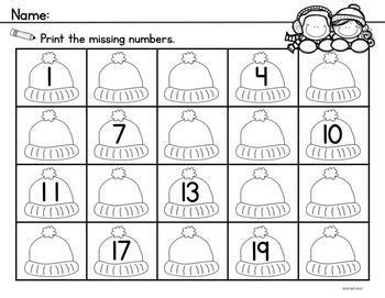 Winter Count to 20 includes Math Center Activities and Worksheets to ...