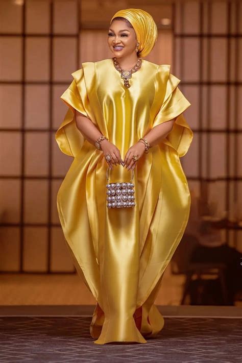 African Yellow Trendy Gown, Nigerian Boubou, Wedding Guest, Wedding