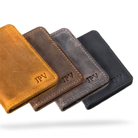 PERSONALIZED Leather Men's Bifold Wallet / Minimalist - Etsy