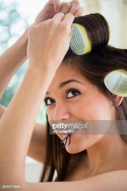 putting  beautiful hair stock  high res pictures