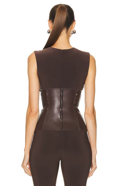 Norma Kamali Grace Corset in Chocolate | FWRD