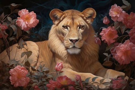 Free AI Image | Lion digital art style