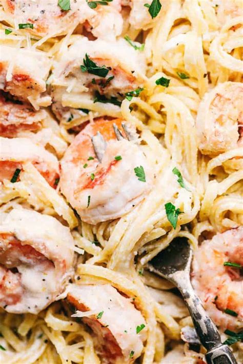Creamy Garlic Shrimp Alfredo Pasta - ExercisesTips