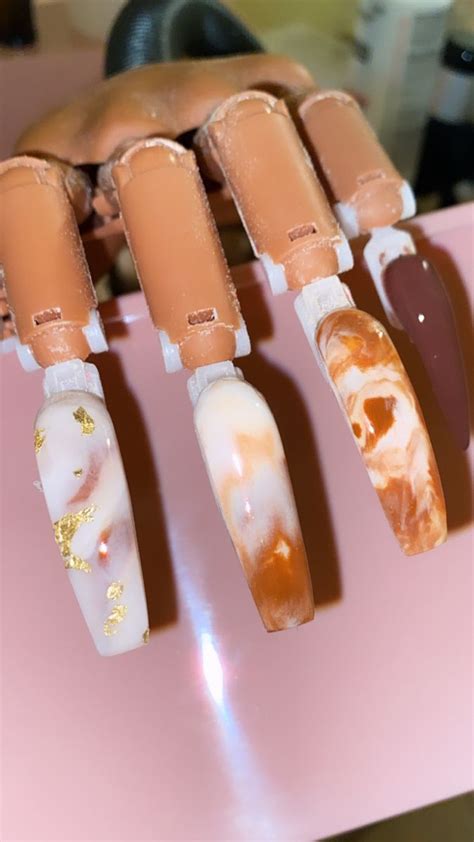 Coffee acrylic nails | Acrylic nails, Nails, Nail room