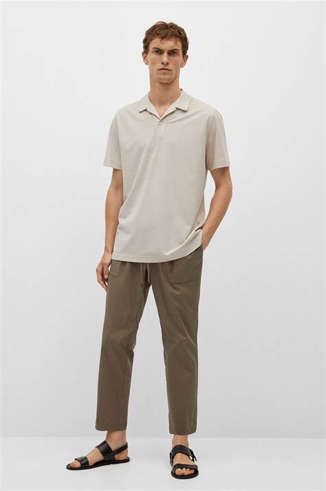 Mango Man - Polo Active kolor cielisty in 2024 | Mens casual outfits ...