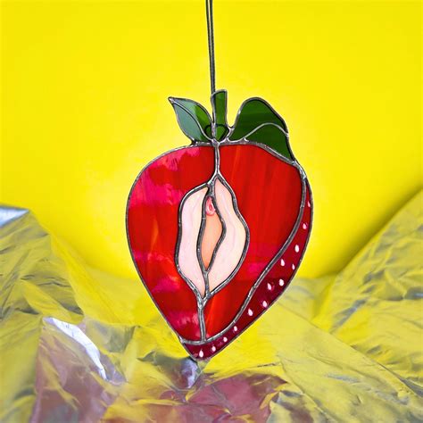 Vagina Stained Glass Window Hangings, Vulva Art, Stained Glass Naked