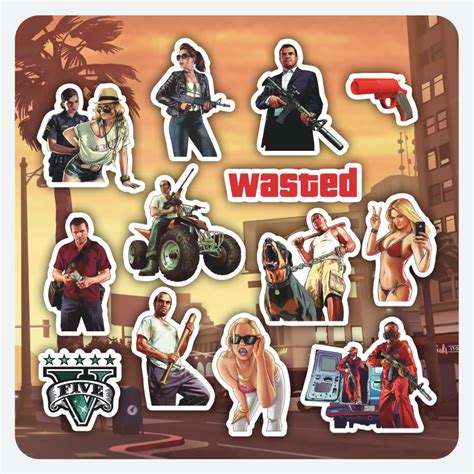 Наклейки-стикеры "ГТА; GTA " 13 шт. — купить в интернет-магазине OZON с ...