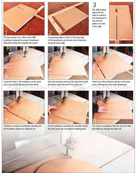 bandsaw circle cutting jig woodarchivist