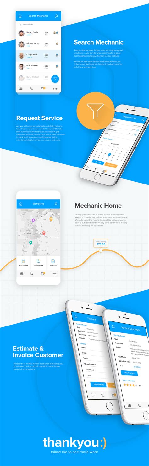 midatlantic: Industrial equipment service app on Behance