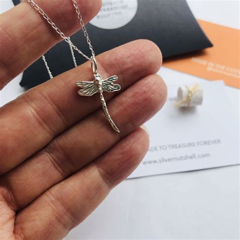 Sterling silver dragonfly necklace | Silver Nutshell Jewellery