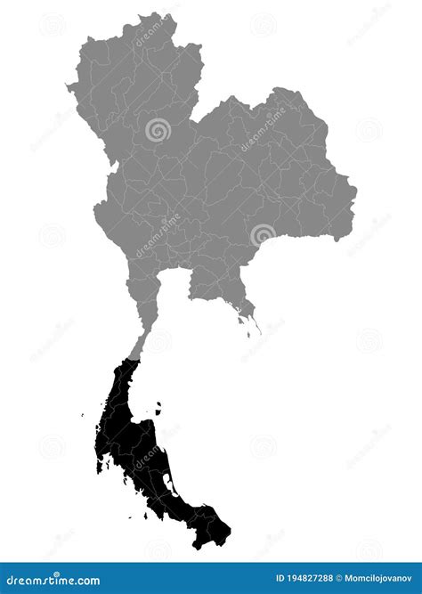 Location Map of Southern Thailand Region Stock Vector - Illustration of ...