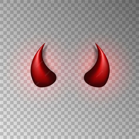 Cornes de diable en trois dimensions Cornes de démon rouge brillant sur ...