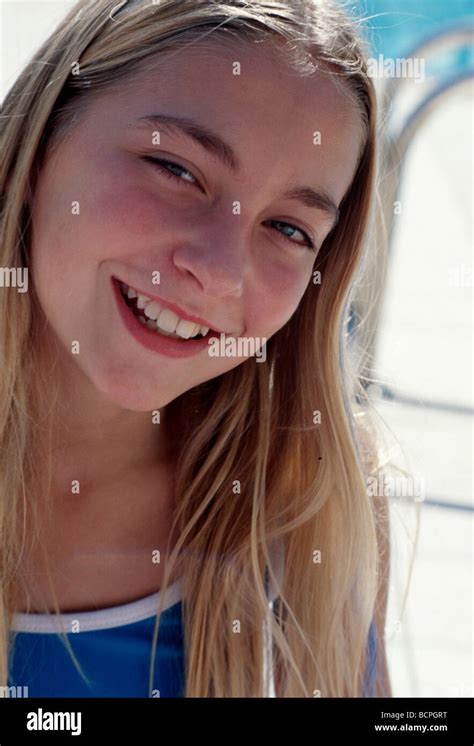 Blonde hair preteen girl hi-res stock photography and images - Alamy