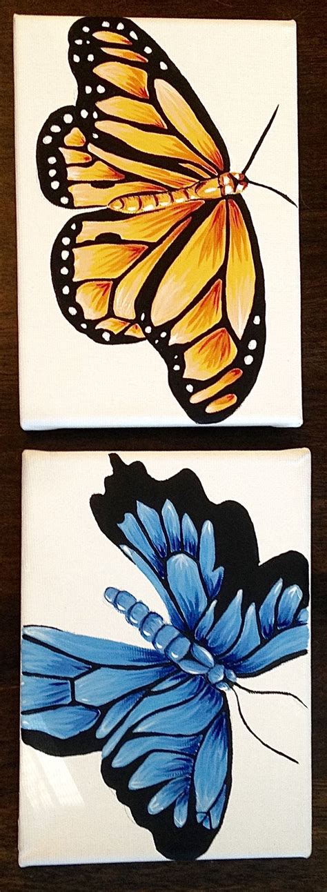 butterfly acrylic canvas painting | Rock painting art, Art painting ...