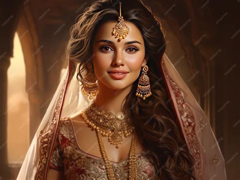 Premium AI Image | Indian Princess in Magnificent Regal Attire