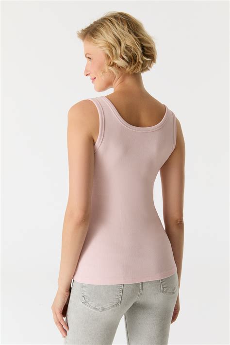 olivia scoop neck tank top light pink  denim