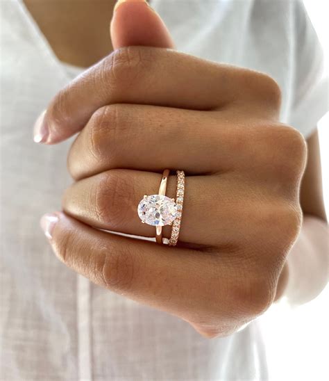 Oval Engagement Ring. Rose Gold Wedding Rings. High Quality - Etsy ...