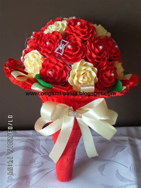 www.origami-pasja.blogspot.com: Bukiet urodzinowy z krepy włoskiej.