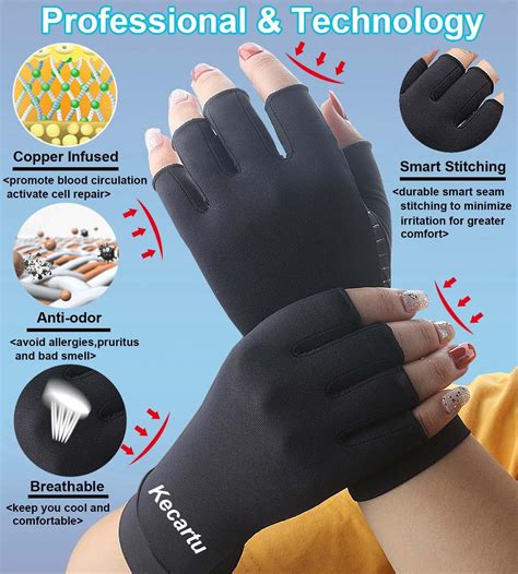 2 Pairs Copper Arthritis Compression Gloves for Men and Women