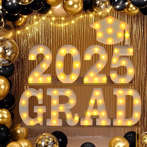 Walbest 2025 Grad Light Up Letters Class of 2025 Grad LED Letters Signs