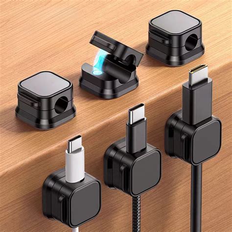 6-Pack Magnetic Cable Clips – Cord Management Organizer for Desk/Wall