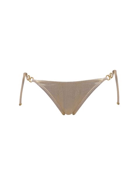 Brontie Bikini Bottom in Gold | By Agent Provocateur