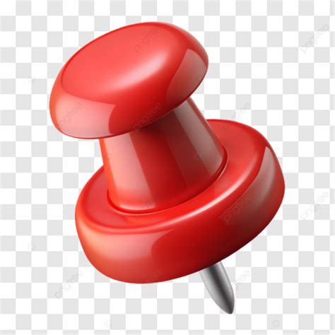 Ikon Dorong Pin Merah 3d, Pin Dorong 3d, Tekan Ikon Pin 3d, Render Ikon ...