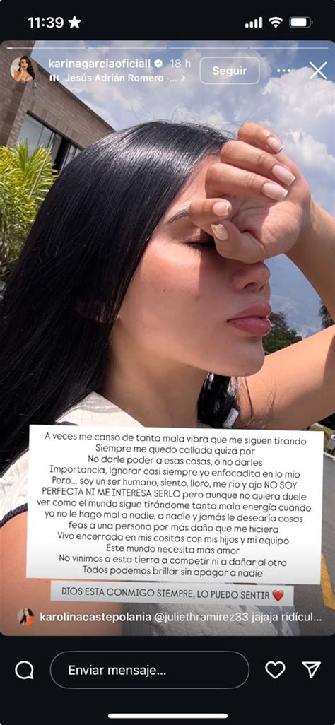 Karina García atraviesa uno de sus momentos más duros: “Me canso”