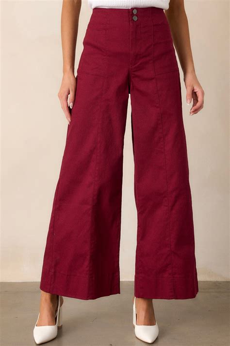 burgundy pants women 3