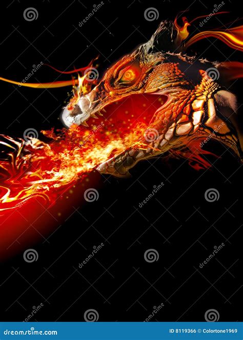 Fiery dragon stock illustration. Illustration of chinese - 8119366