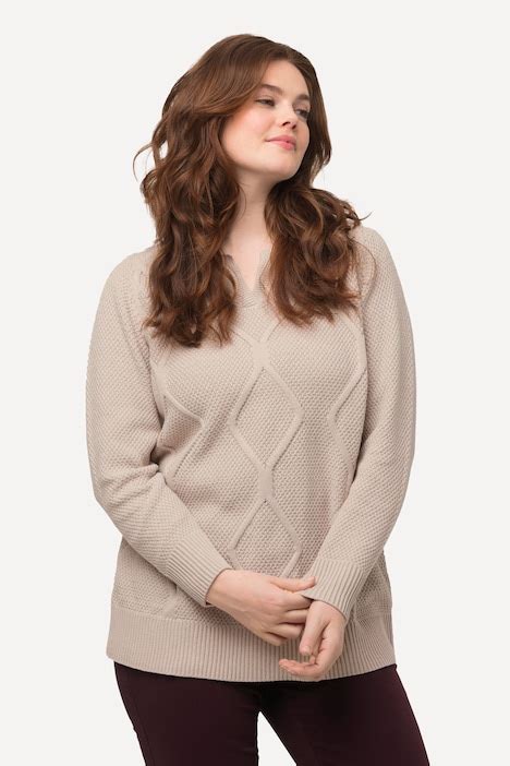 Eco Cotton Sweater, cream | Ulla Popken