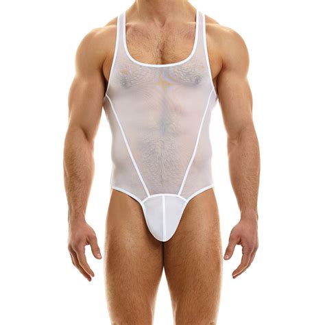 Modus Vivendi Muslin Singlet mens underwear body see through mesh male