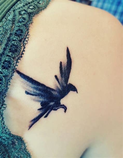 Simple Small Raven Tattoo