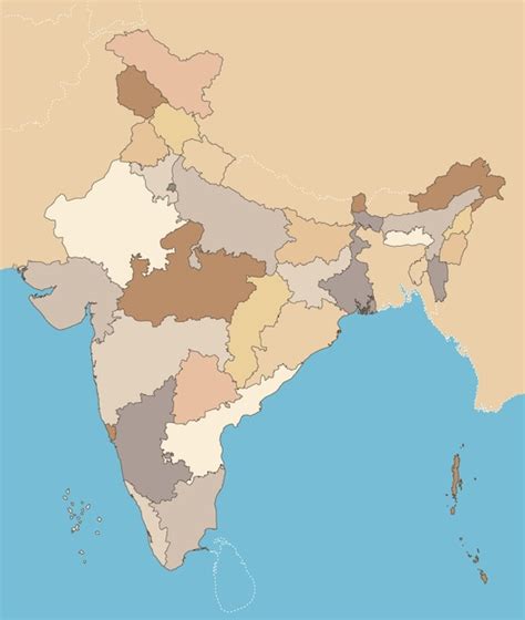 Premium Vector | Political map of India with states union territories ...