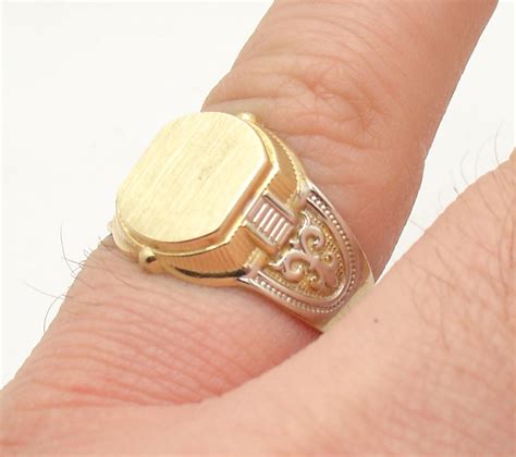 Mens Solid Gold Signet Rings For Sale | semashow.com