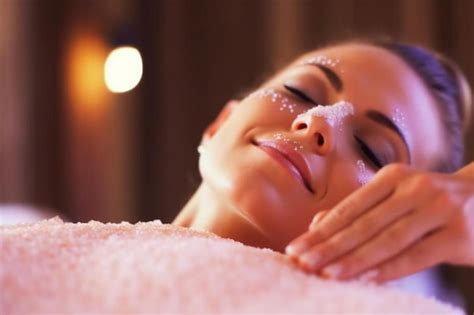 premium photo  woman   facial scrub   spa