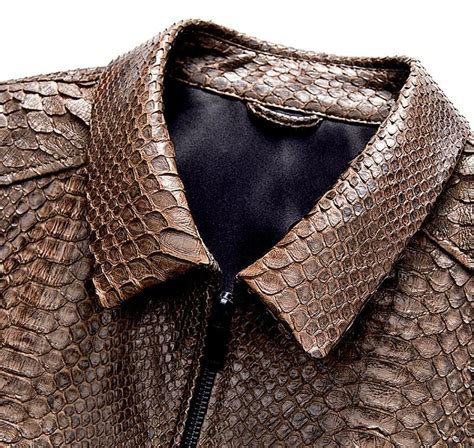 Formal Snakeskin Jackets Brown Python Skin Jackets