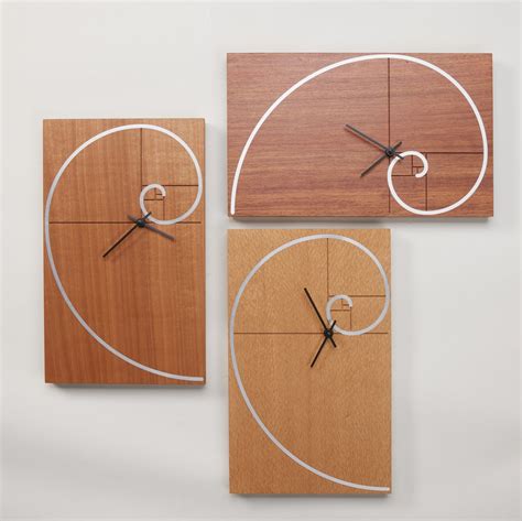 Fibonacci Spiral Clock with aluminum inlay — Carol Jackson Furniture