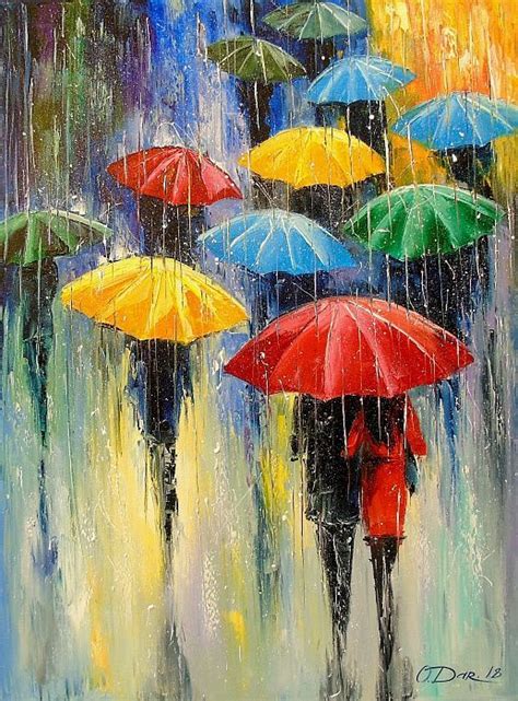 Olha Darchuk, Rain | Pintura de chuva, Pintura com espátula, Pintura ...