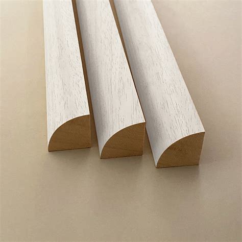 Quarter-Round Trim White Wood Corner Trim, 0.75" Radius X 104" Length